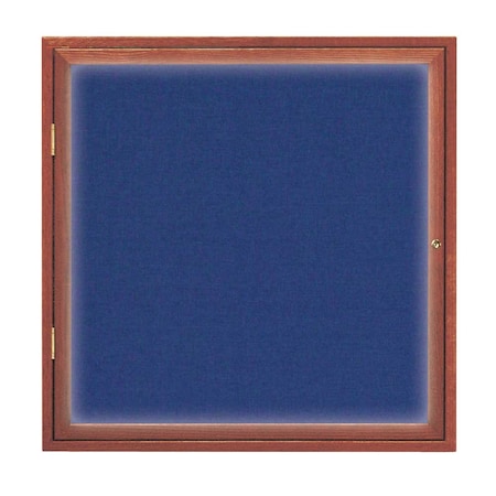 Single Door Slim Enclosed Radius EZ Tack Board,42x32,Satin/Marble
